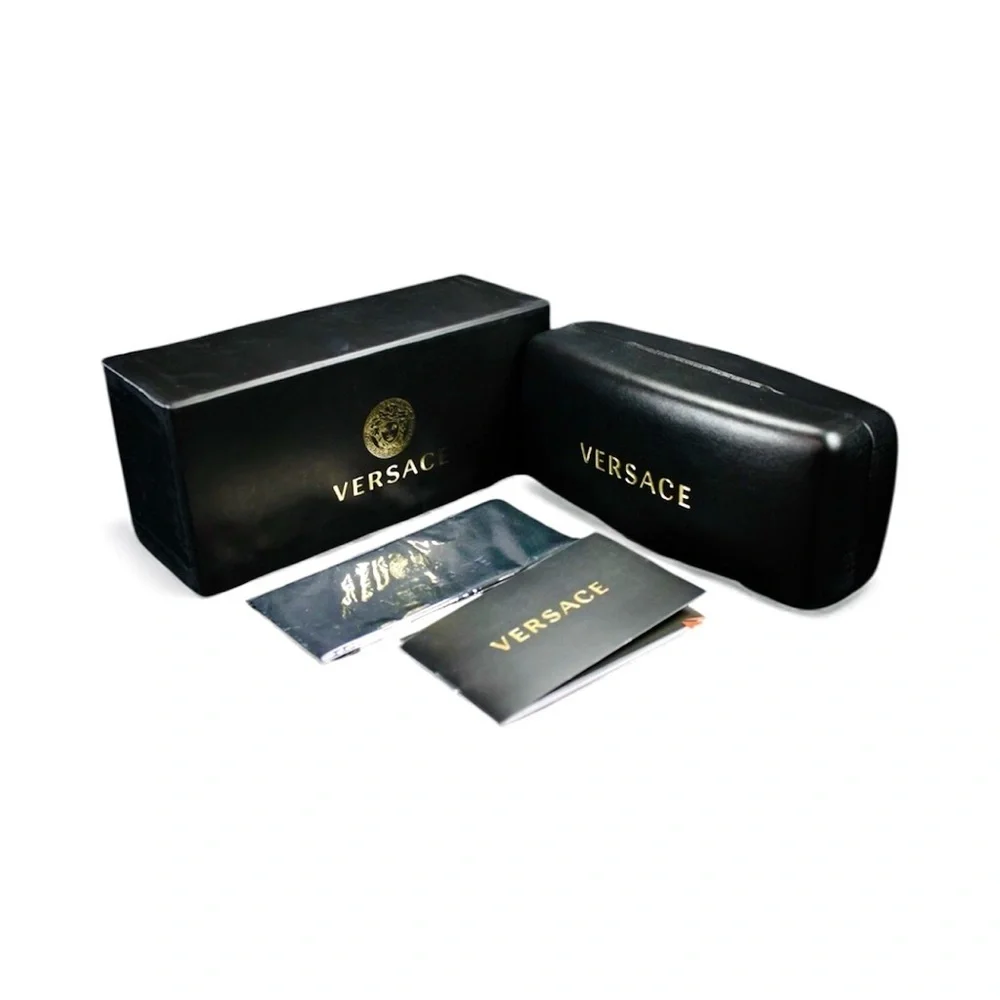 Versace Sunglasses w/COA Black & Gold Frames New
